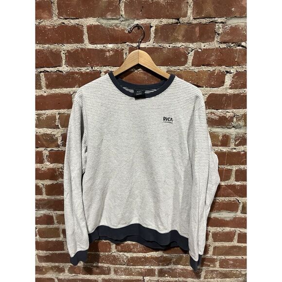 RVCA Mens Gray Fleece Long Sleeve Pullover Sweatshirt Size XL - Picture 1 of 3